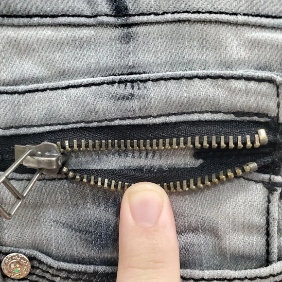 RT Denim The Skinny Jean Woman's Gray Black Tie Dye Acid Print Pants Plus Sz 32 - Picture 2 of 10